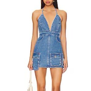 Zerah Cargo Mini Dress in Vintage Blue
BARDOT Denim Halter 6